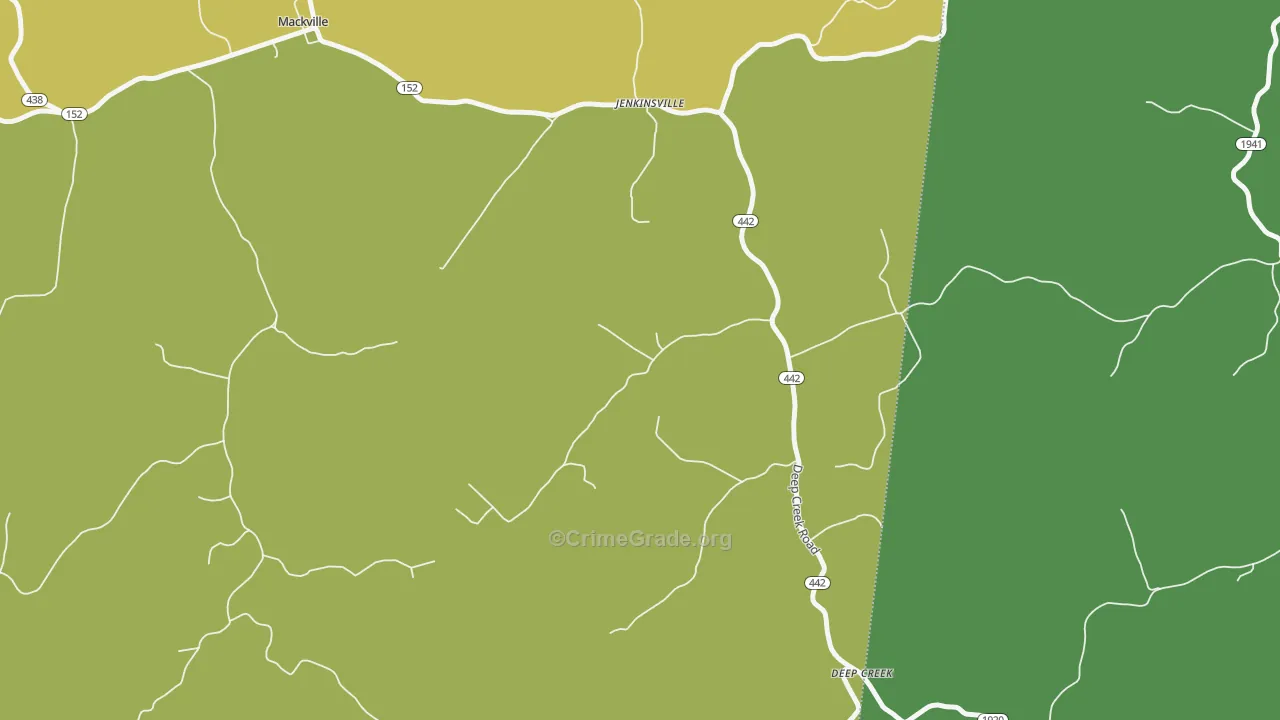 Jenkinsville, KY Map of Arson Rates