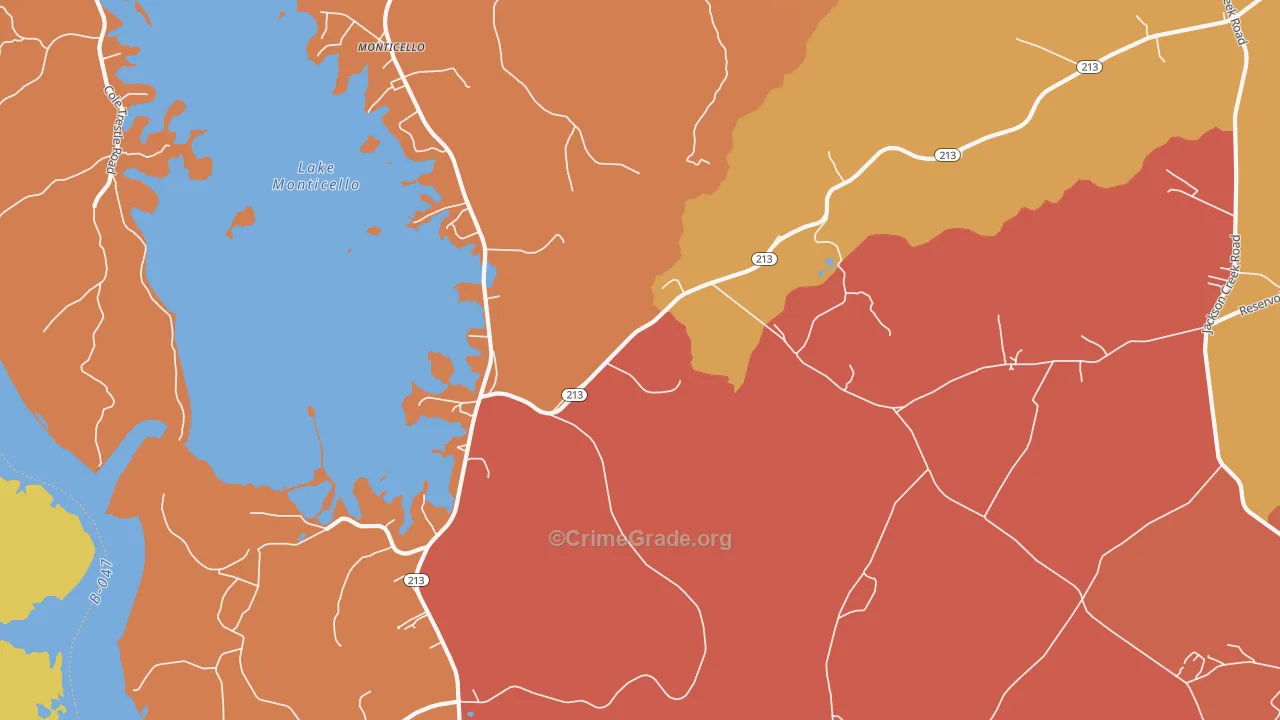 Jenkinsville, SC Map of Arson Rates