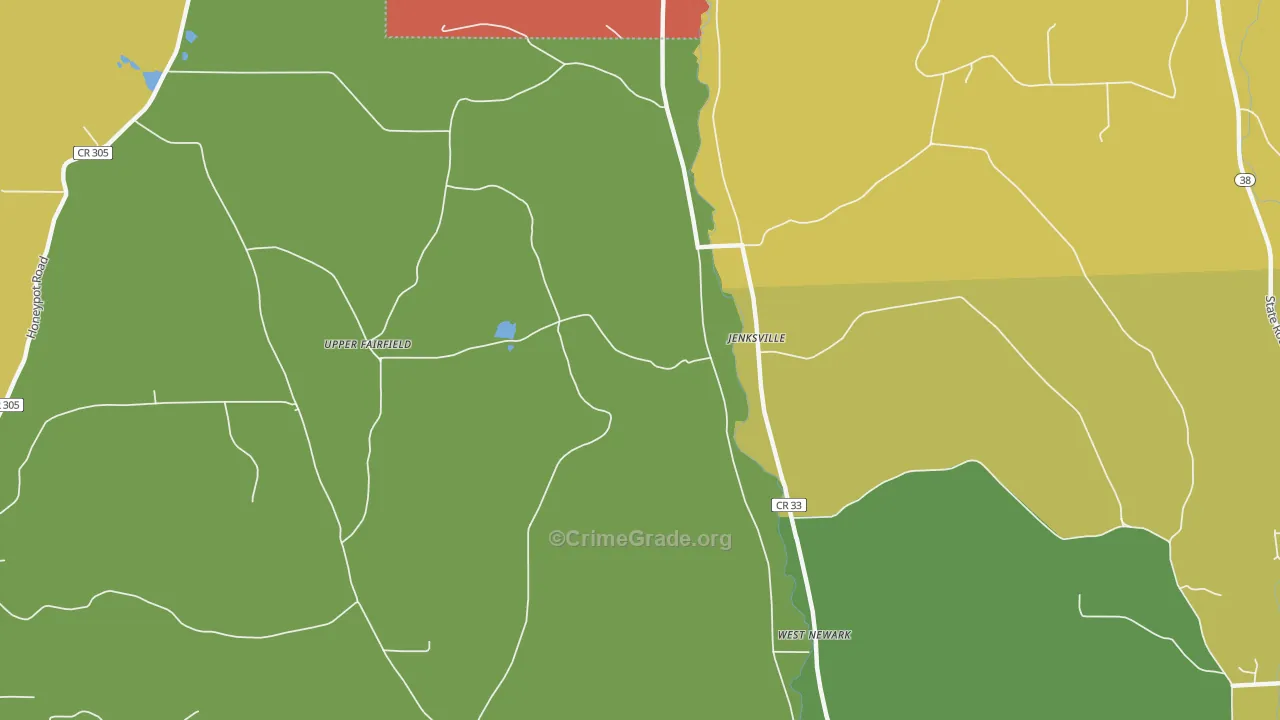 Jenksville, NY Map of Arson Rates