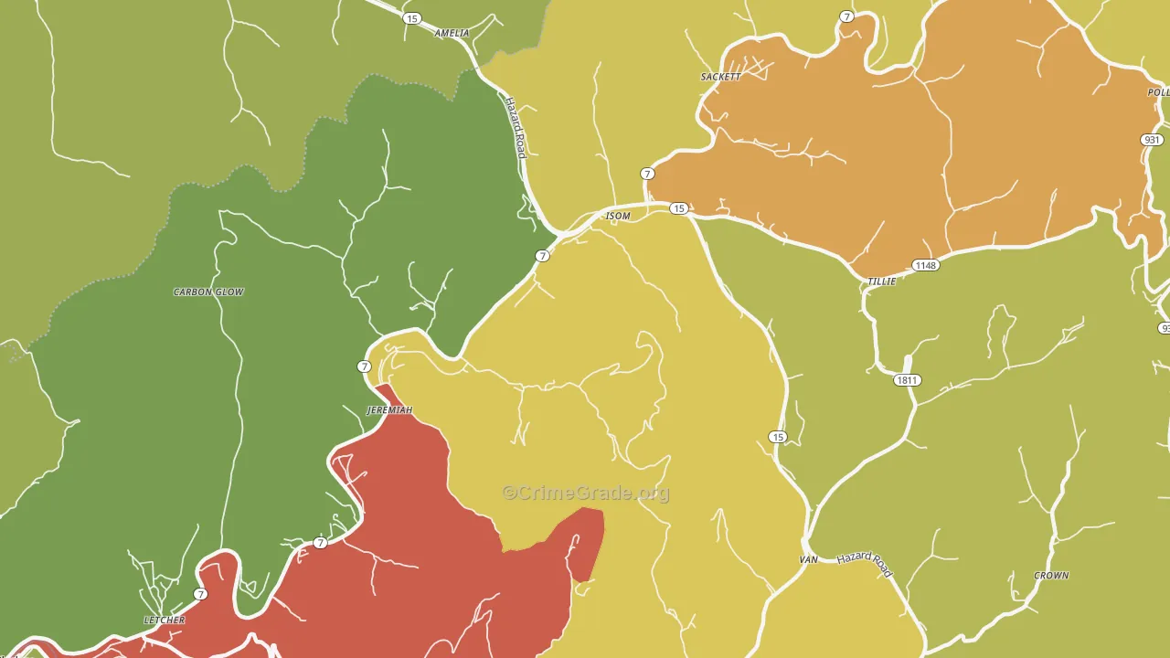Jeremiah, KY Map of Arson Rates