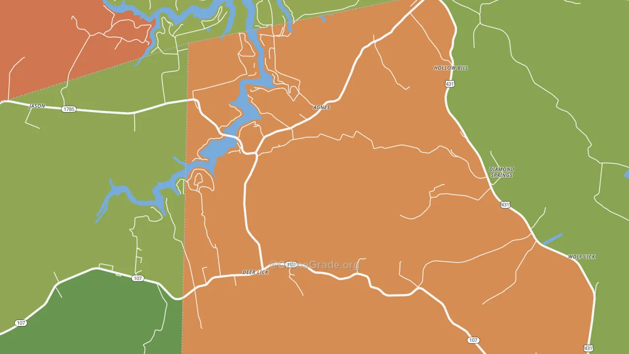 Jerico, KY Map of Arson Rates