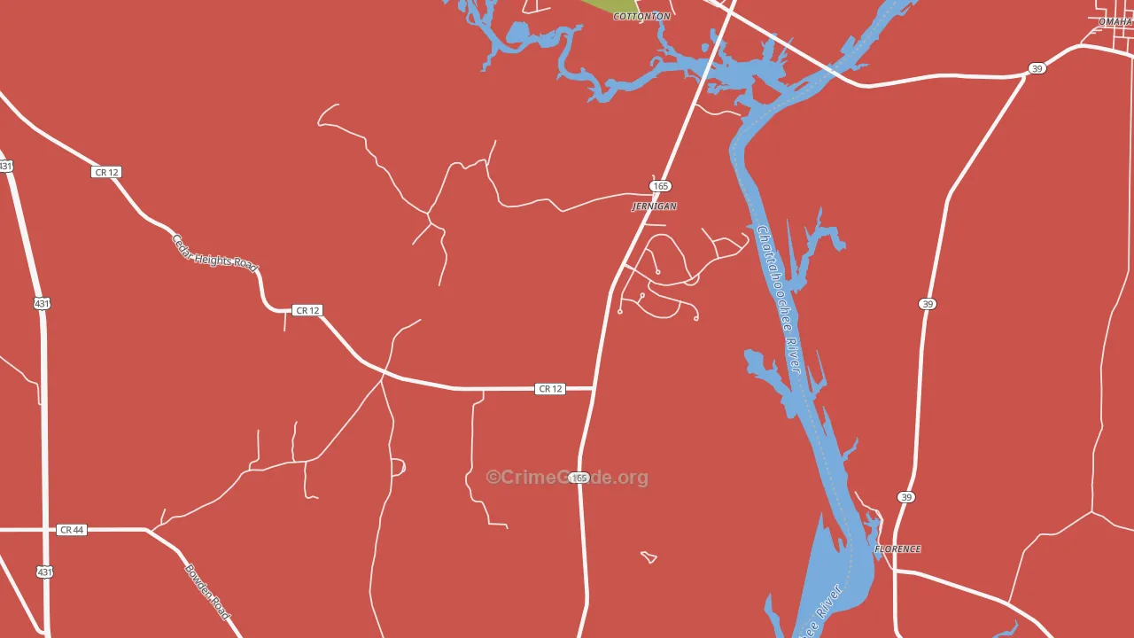 Jernigan, AL Map of Arson Rates