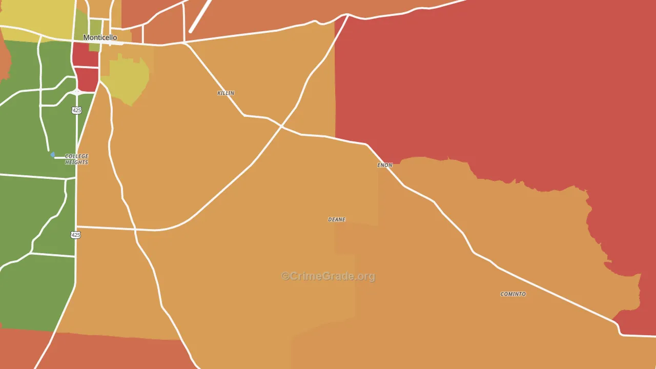 Jerome, AR Map of Arson Rates