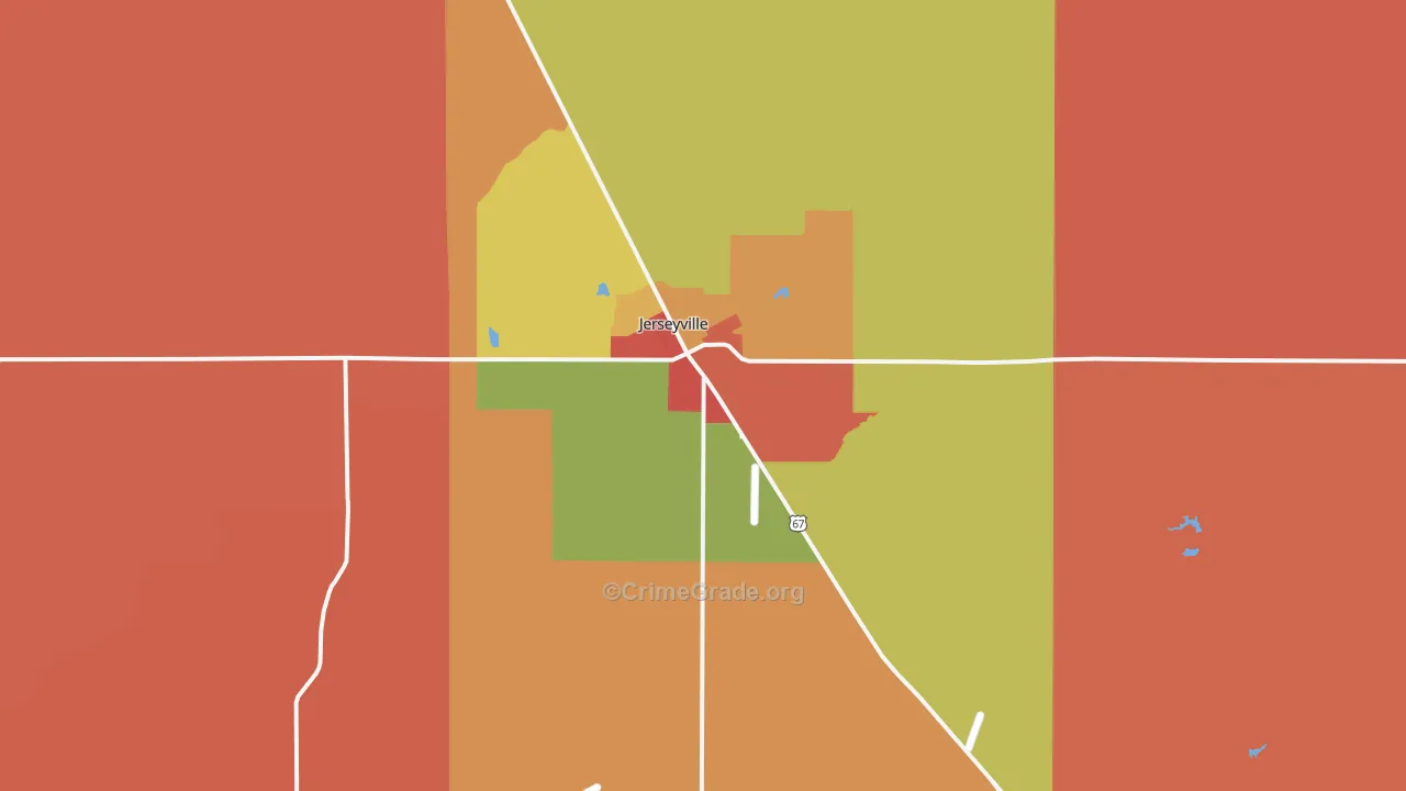 Jerseyville, IL Map of Arson Rates