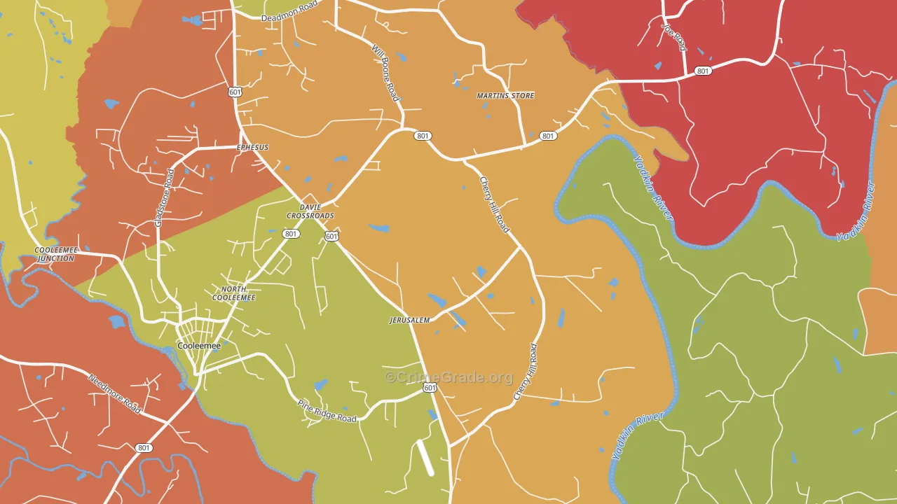 Jerusalem, NC Map of Arson Rates