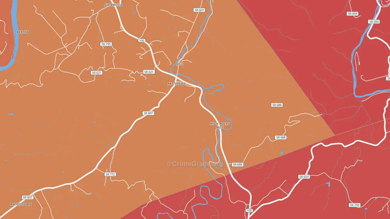 Jett, VA Map of Arson Rates