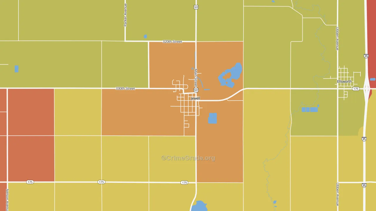 Jewell Junction, IA Map of Arson Rates
