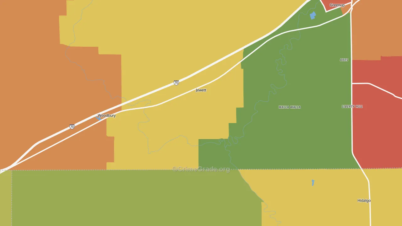 Jewett, IL Map of Arson Rates