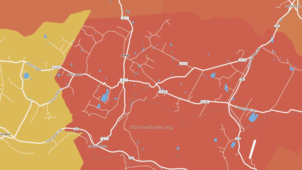 Jewett, NY Map of Arson Rates