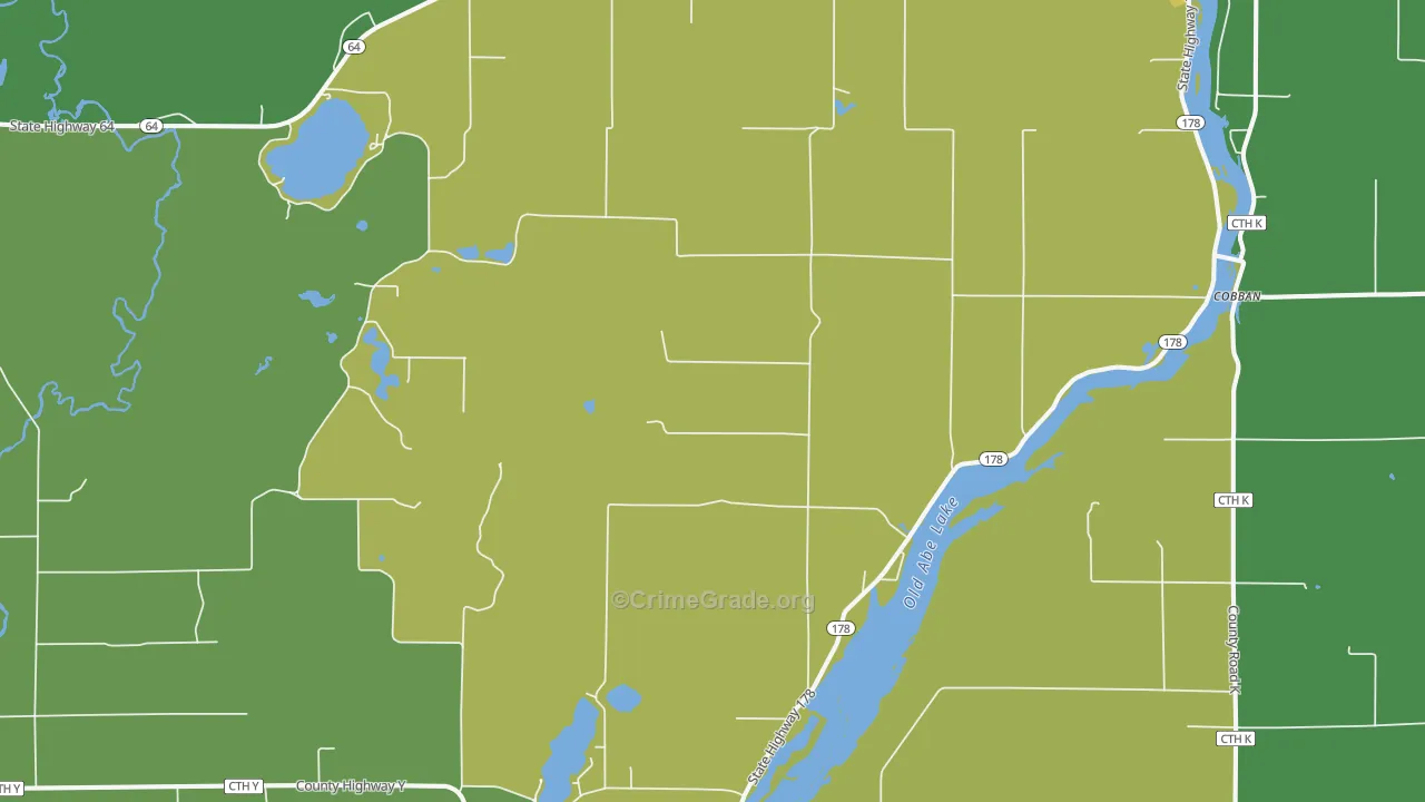 Jim Falls, WI Map of Arson Rates