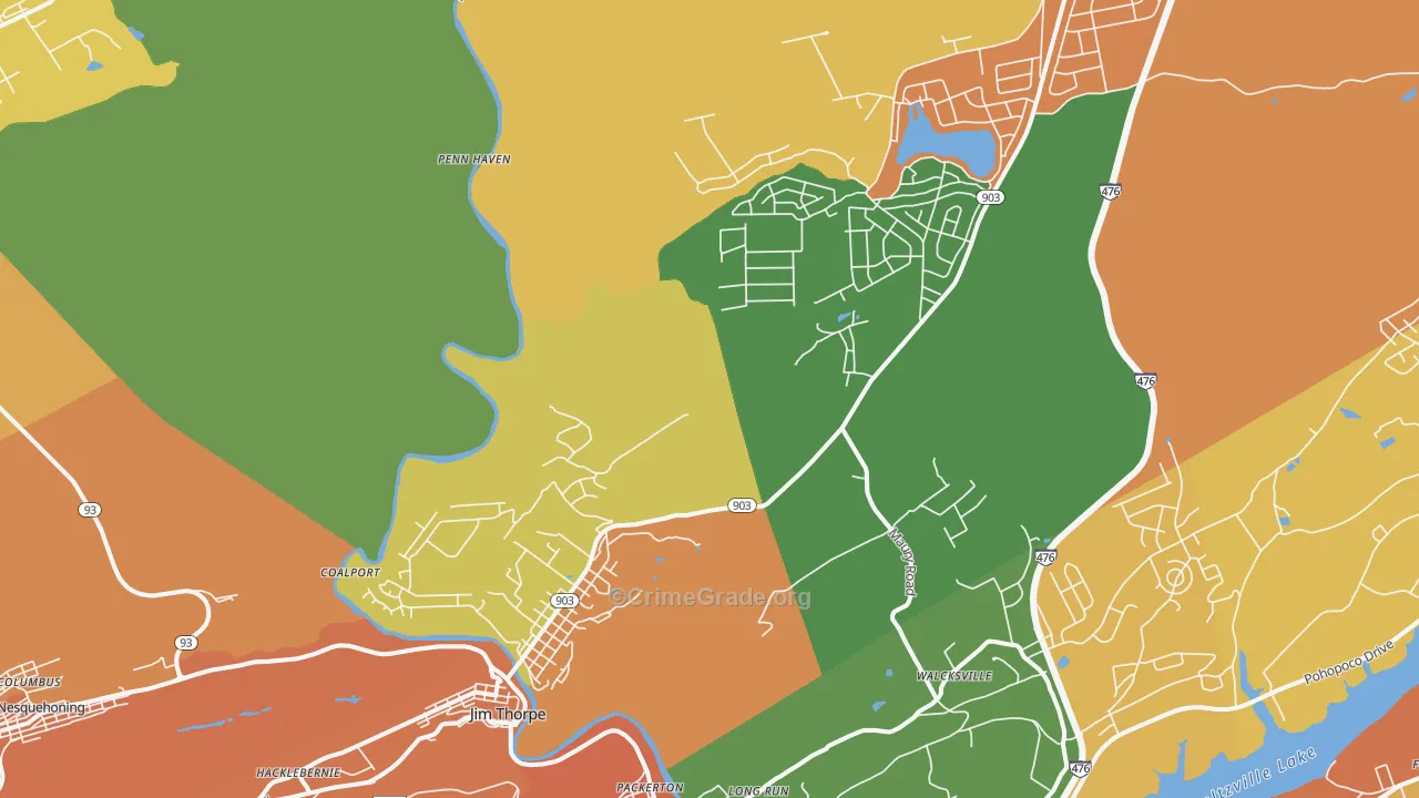 Jim Thorpe, PA Map of Arson Rates