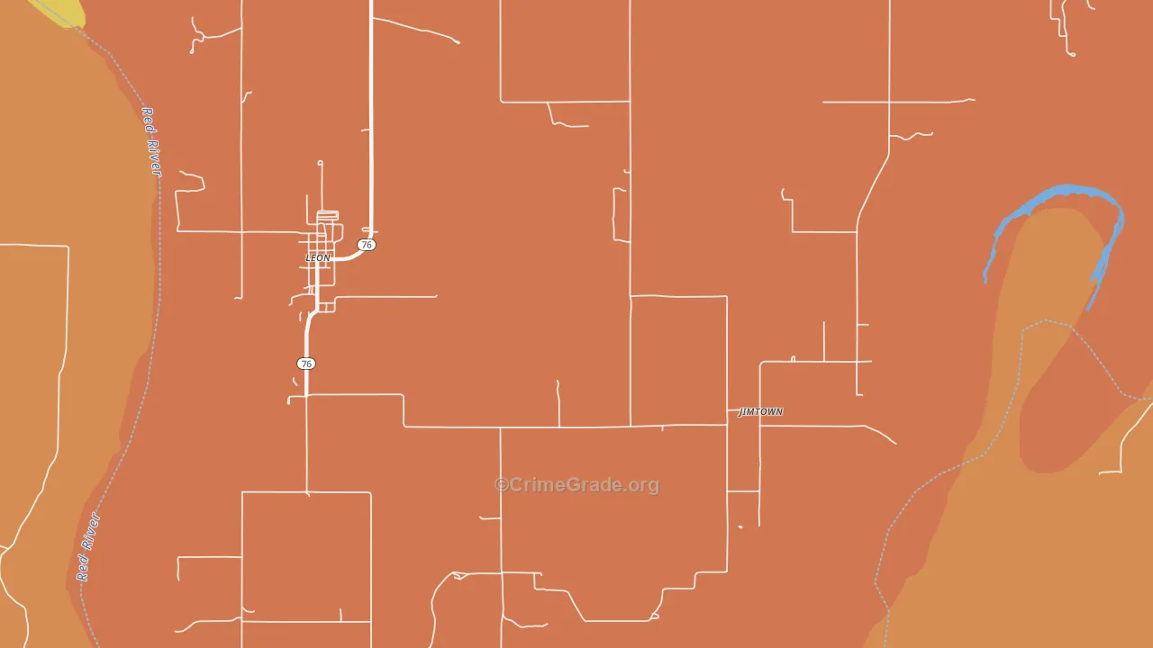 Jimtown, OK Map of Arson Rates