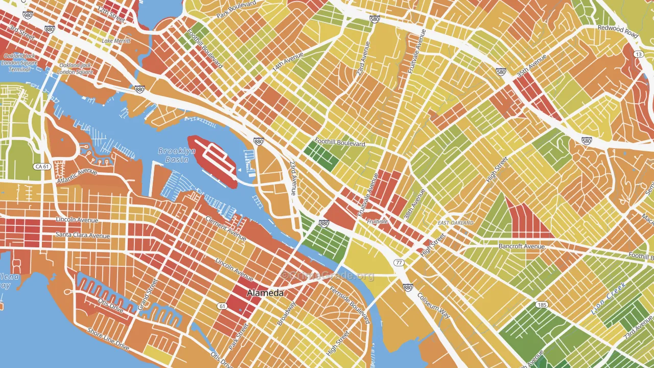 Jingletown, Oakland, CA Map of Arson Rates