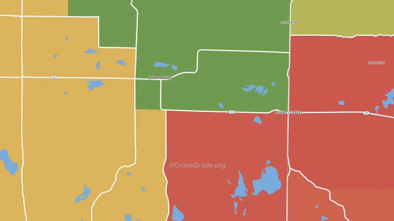 Johannesburg, MI Map of Arson Rates