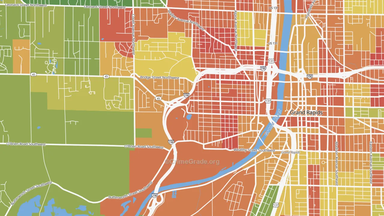 John Ball Park, Grand Rapids, MI Map of Arson Rates