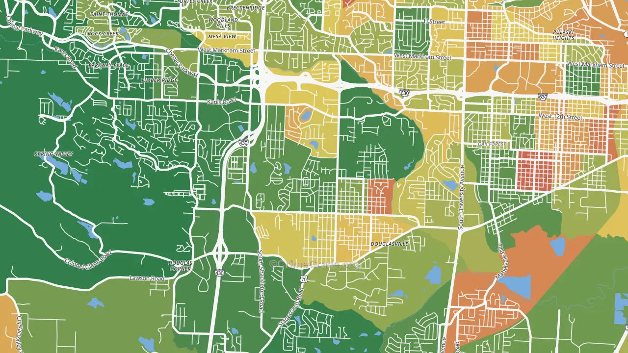 John Barrow, Little Rock, AR Map of Arson Rates