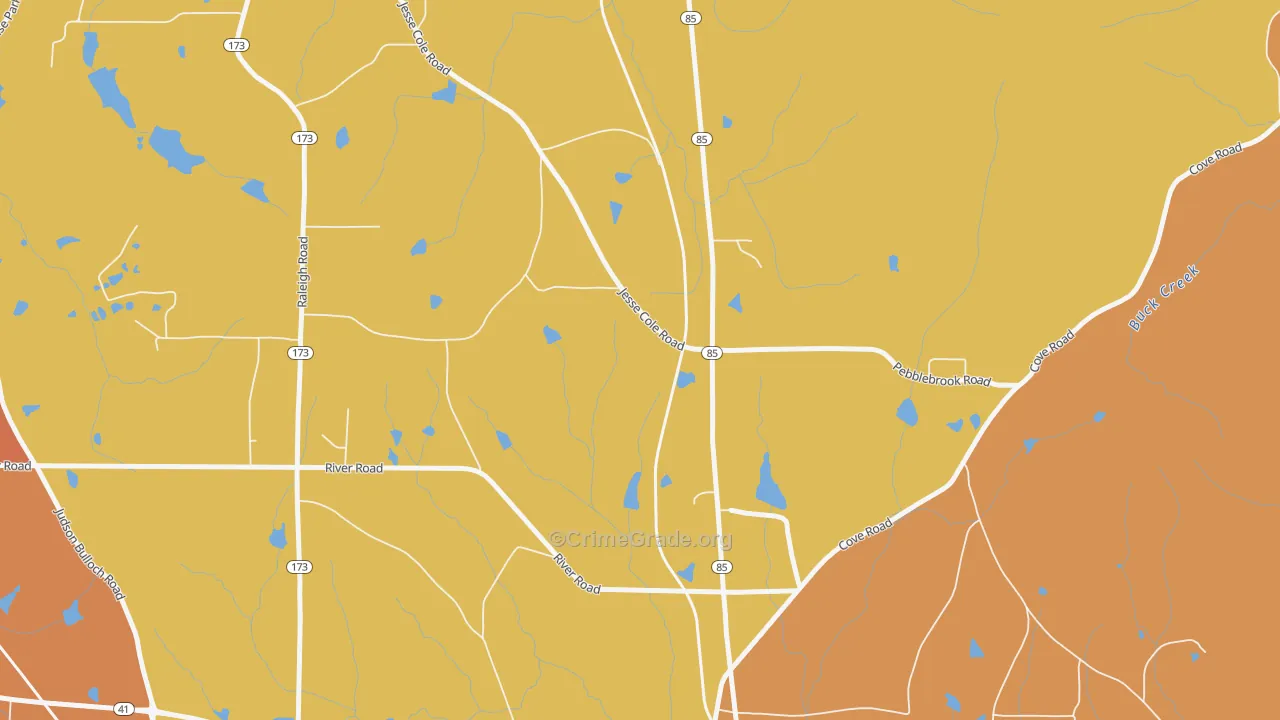 Johnson Crossroads, GA Map of Arson Rates