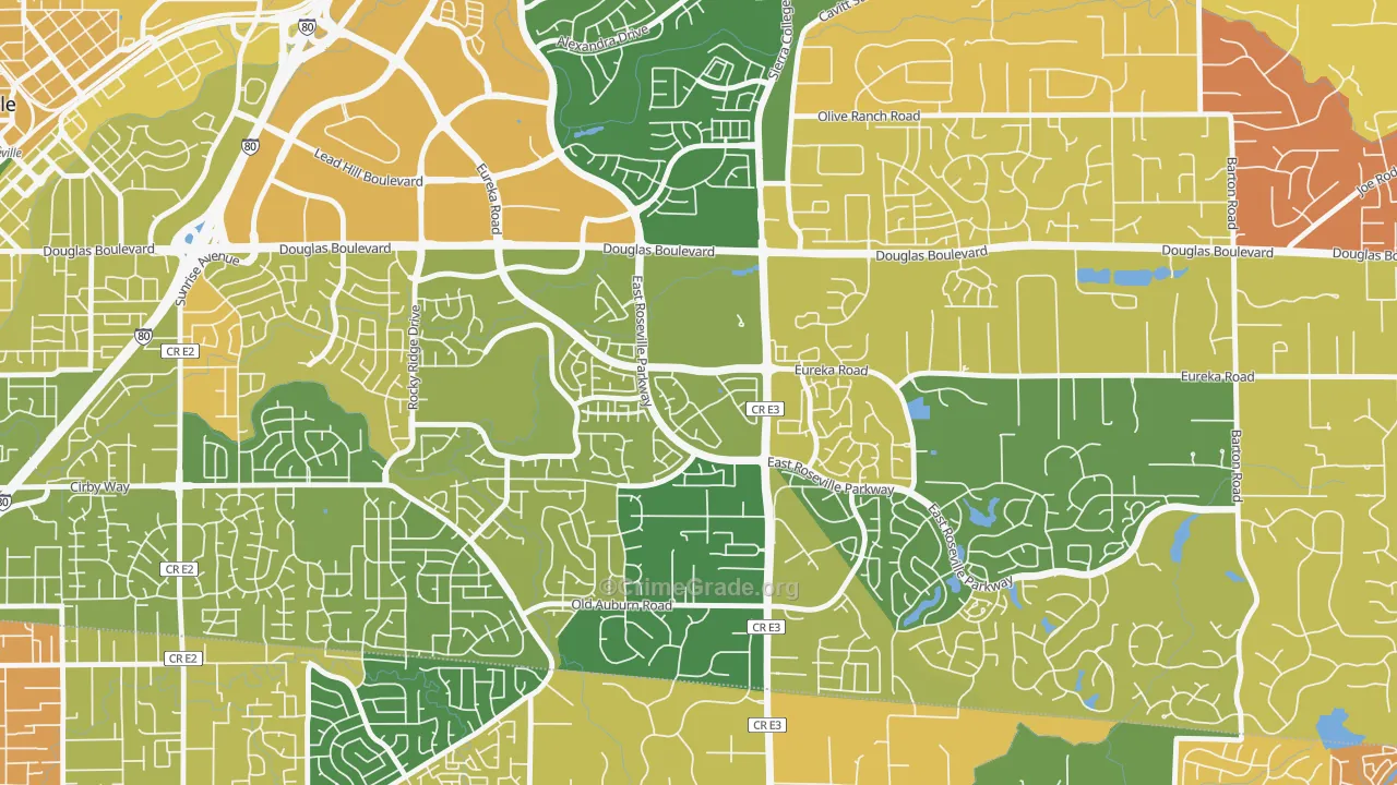 Johnson Ranch, Roseville, CA Map of Arson Rates