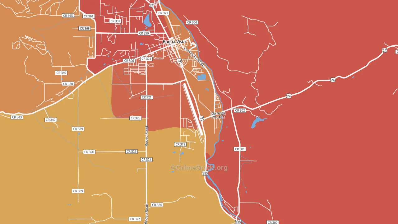 Johnson Village, CO Map of Arson Rates