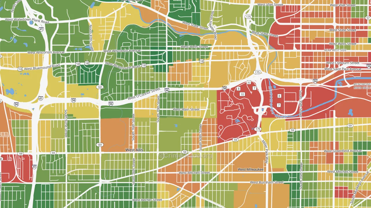 Johnson's Woods, Milwaukee, WI Map of Arson Rates