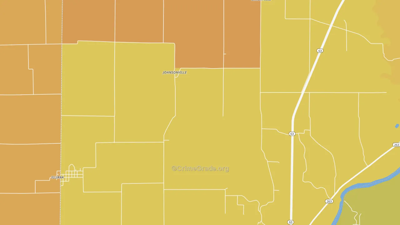 Johnsonville, IN Map of Arson Rates