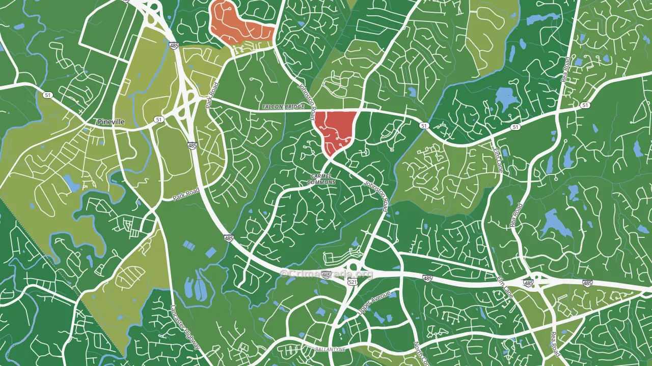 Johnston-McAlpine, Charlotte, NC Map of Arson Rates