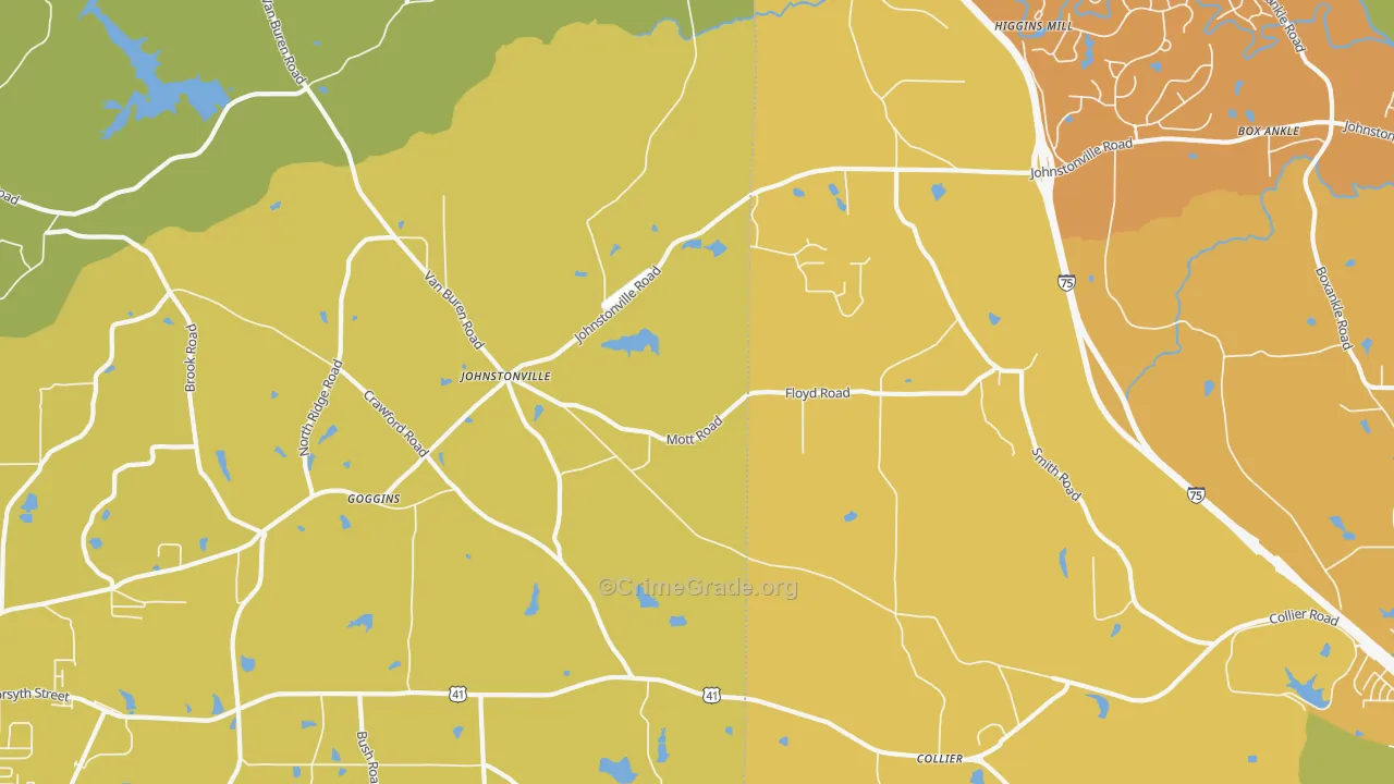 Johnstonville, GA Map of Arson Rates