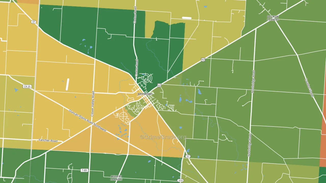 Johnstown, OH Map of Arson Rates