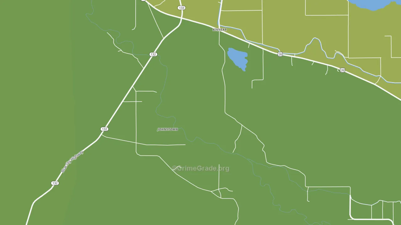 Johnstown, WY Map of Arson Rates