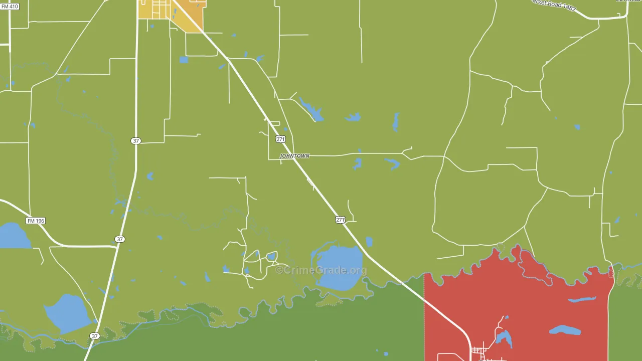 Johntown, TX Map of Arson Rates