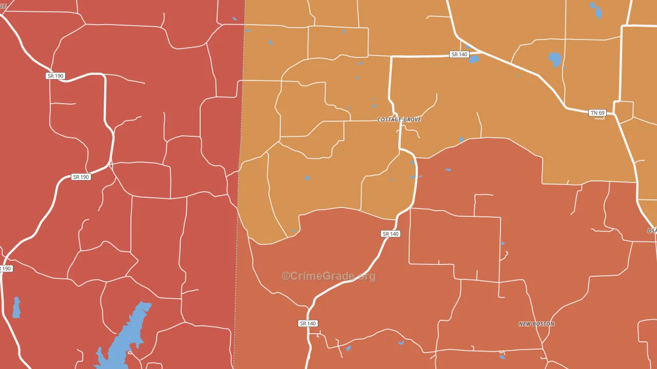 Jones Mill, TN Map of Arson Rates