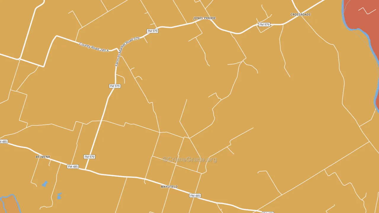 Jones Prairie, TX Map of Arson Rates