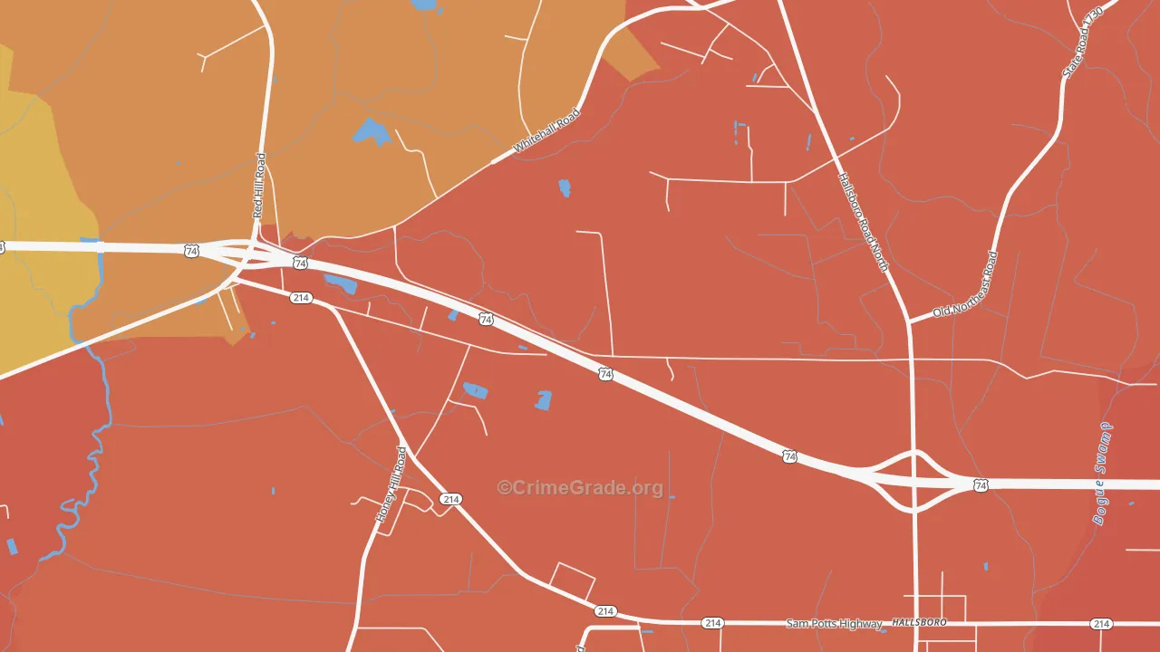Jonesboro Crossing, NC Map of Arson Rates