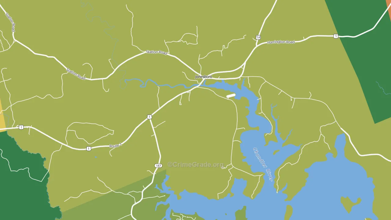 Jonesboro, ME Map of Arson Rates