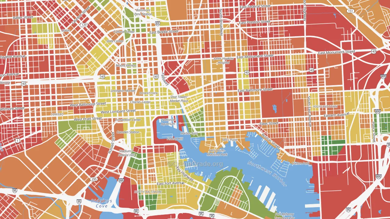 Jonestown, Baltimore, MD Map of Arson Rates