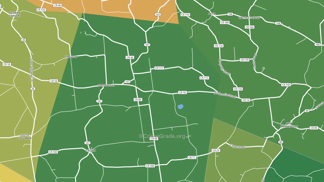 Jordanville, NY Map of Arson Rates