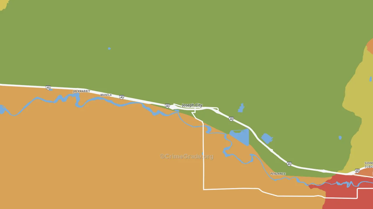 Joseph City, AZ Map of Arson Rates