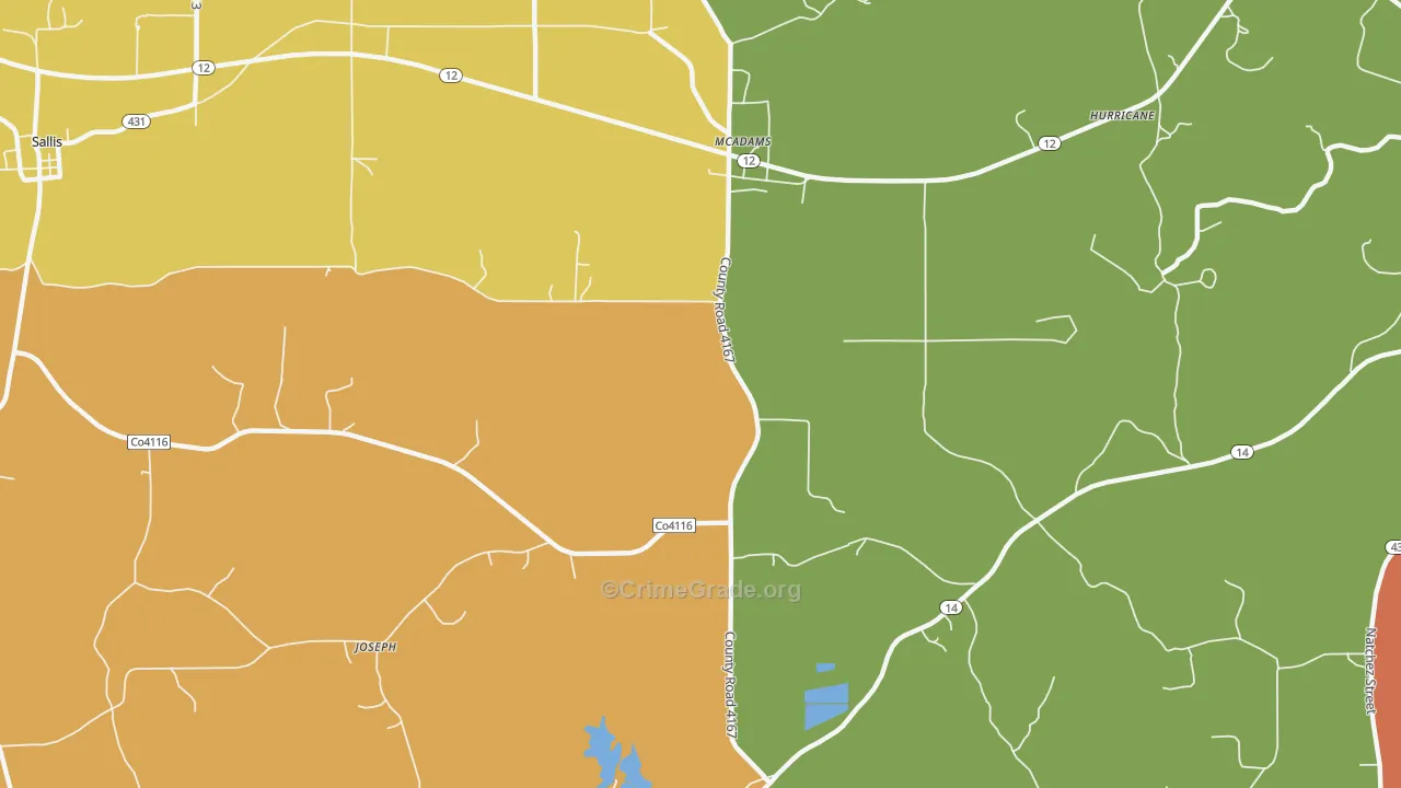 Joseph, MS Map of Arson Rates