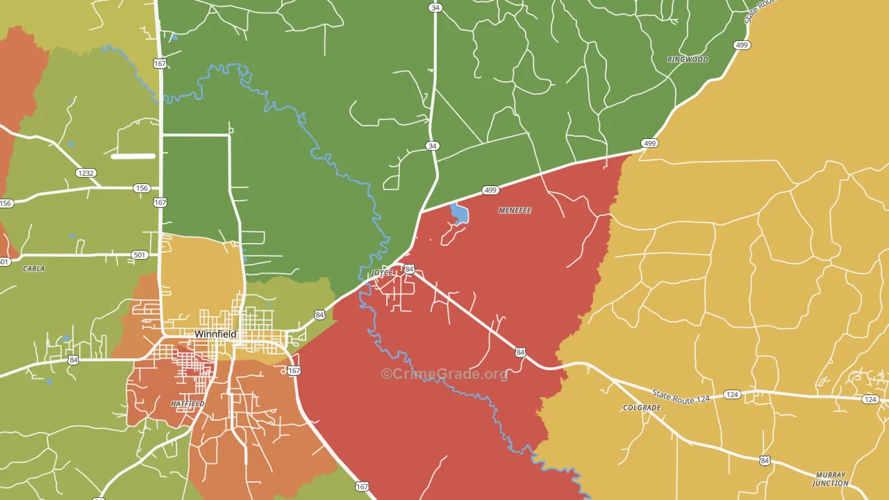 Joyce, LA Map of Arson Rates