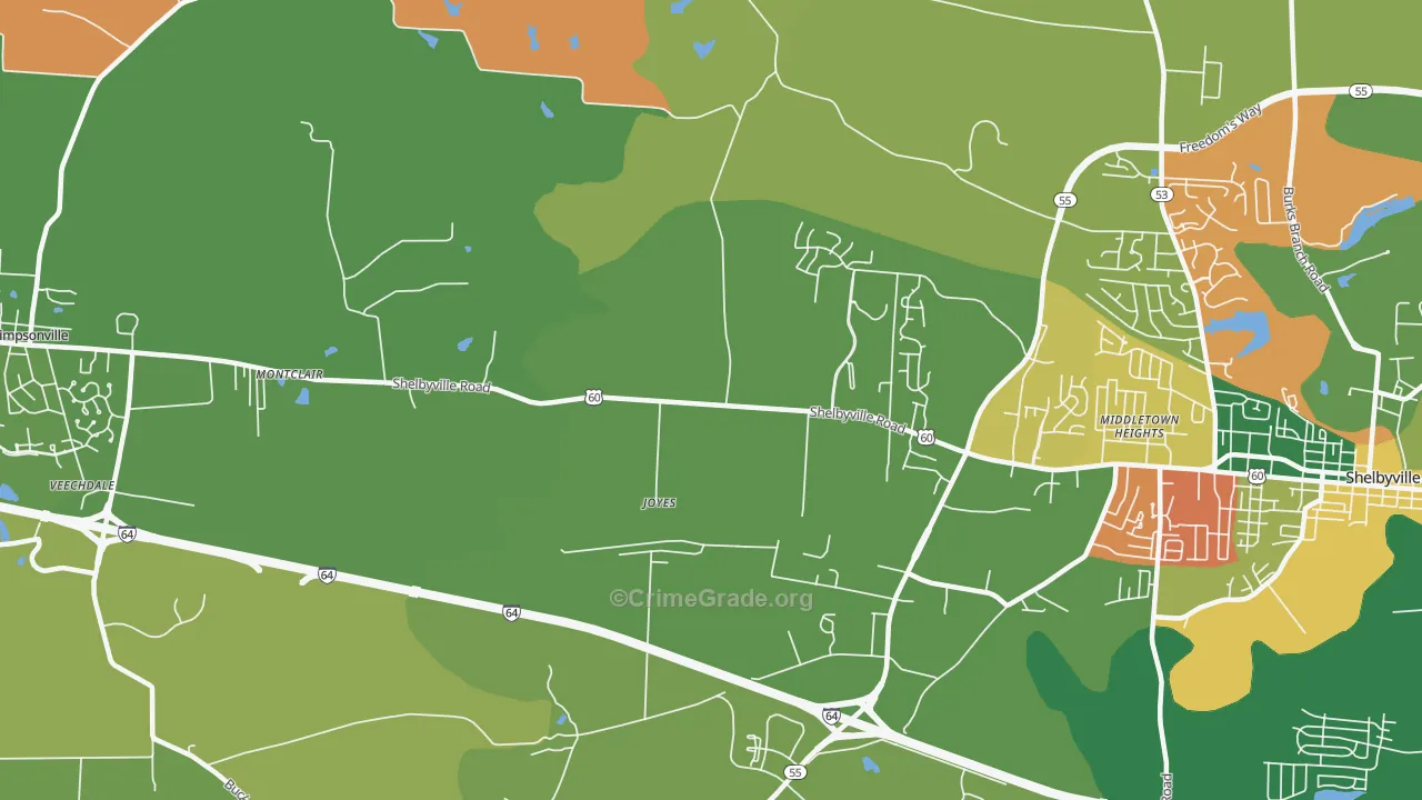 Joyes, KY Map of Arson Rates