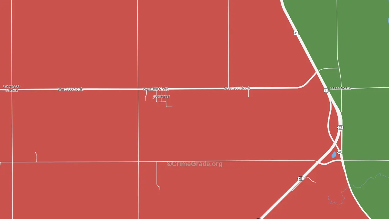 Judyville, IN Map of Arson Rates