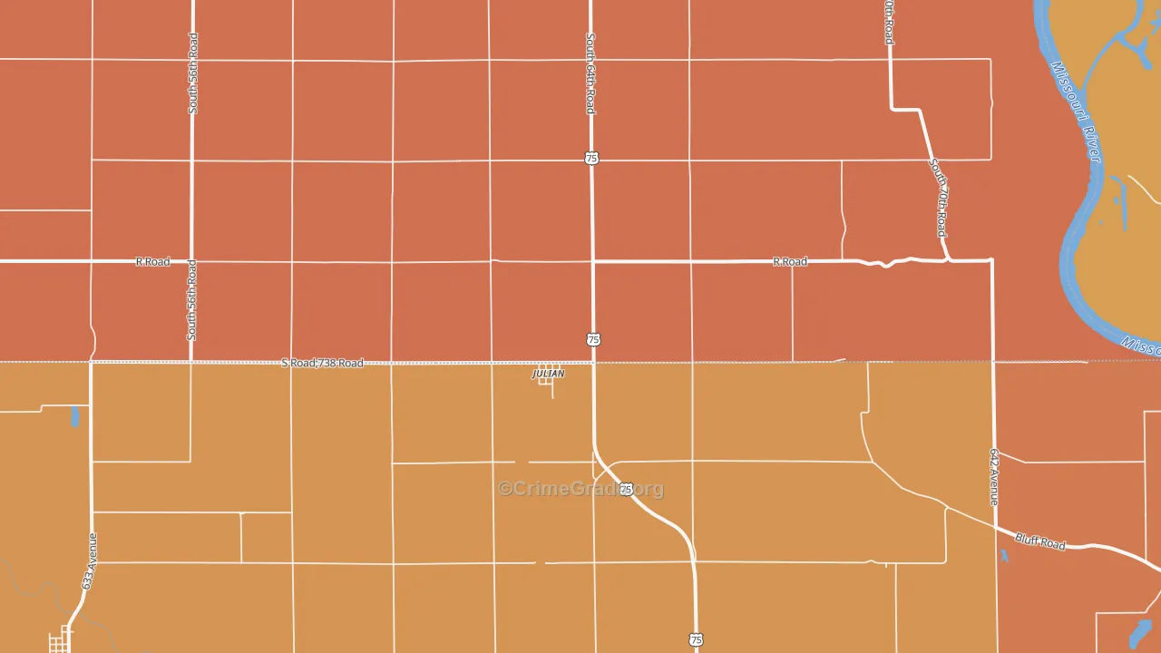 Julian, NE Map of Arson Rates
