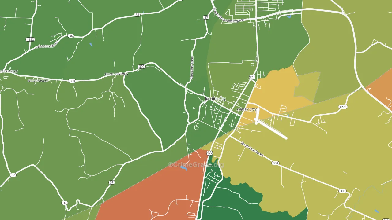 Junction City, KY Map of Arson Rates