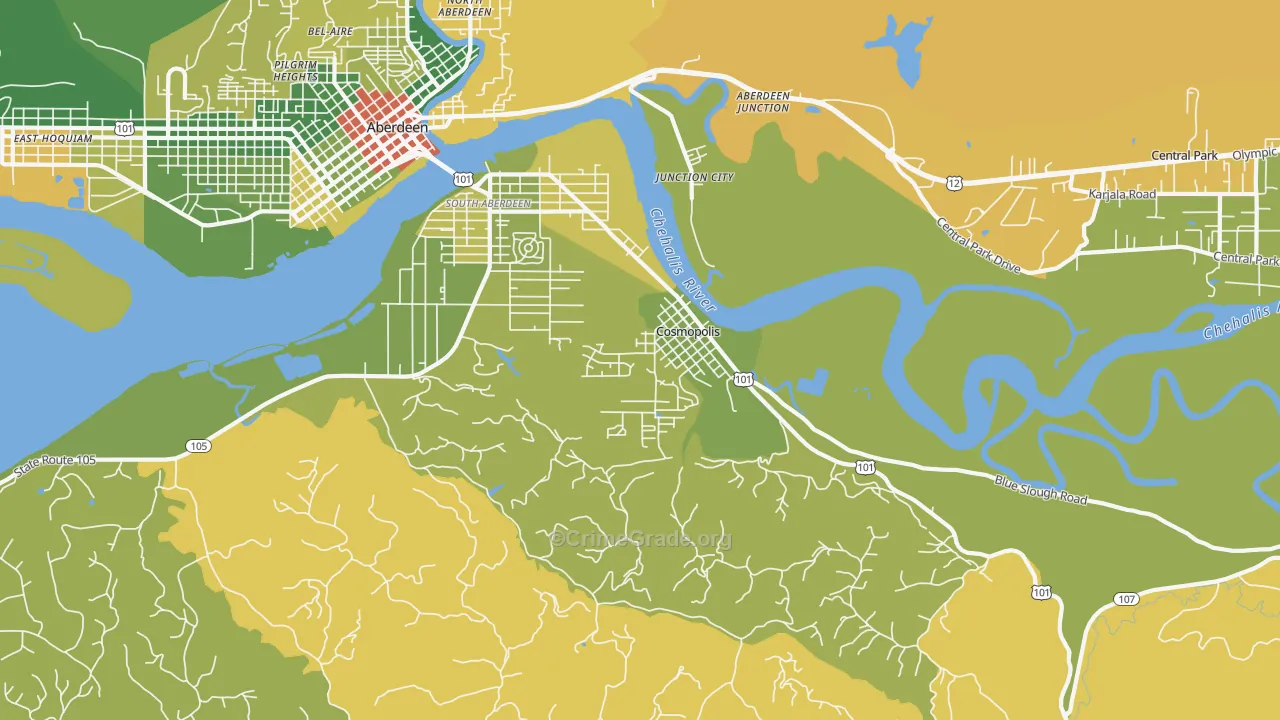 Junction City, WA Map of Arson Rates