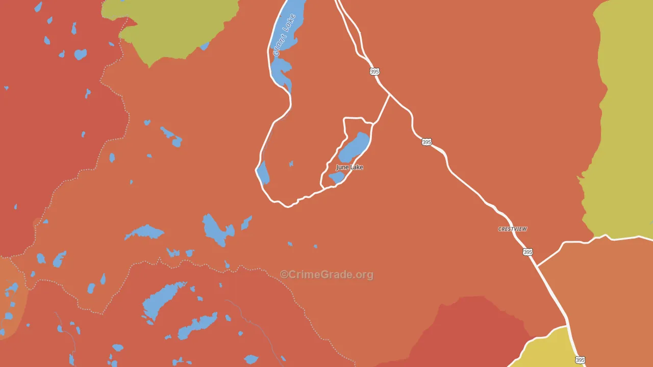 June Lake, CA Map of Arson Rates