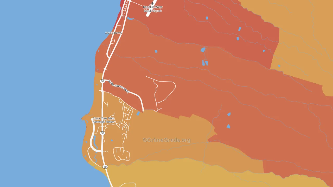 Kaanapali, HI Map of Arson Rates