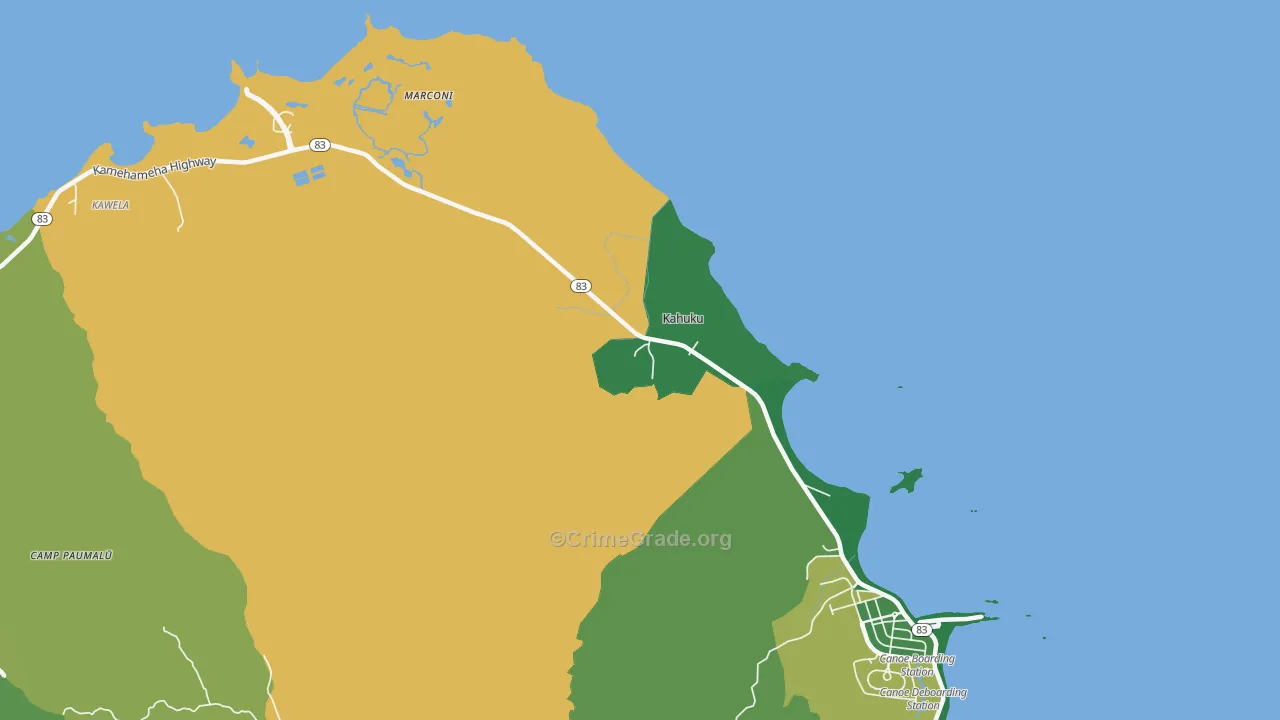 Kahuku, HI Map of Arson Rates