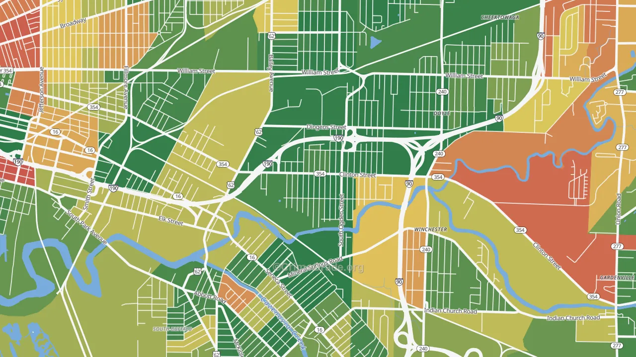 Kaisertown, Buffalo, NY Map of Arson Rates