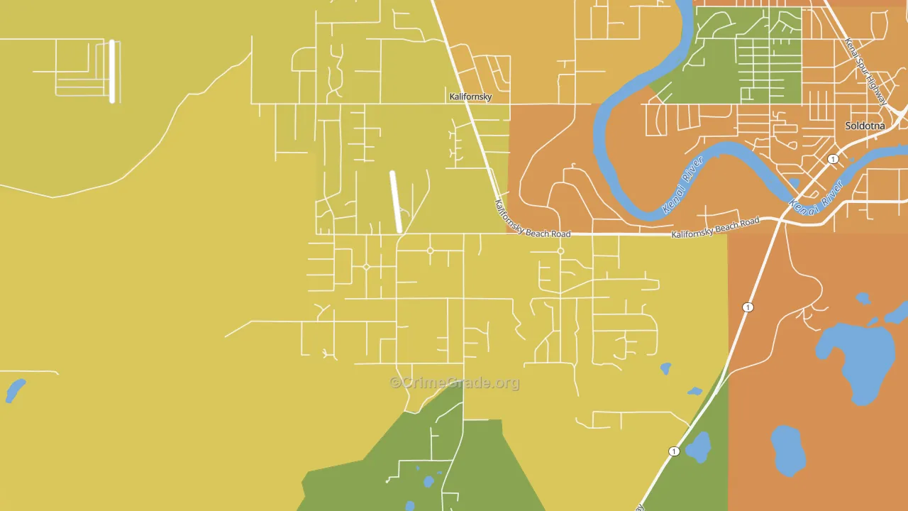 Kalifornsky, AK Map of Arson Rates