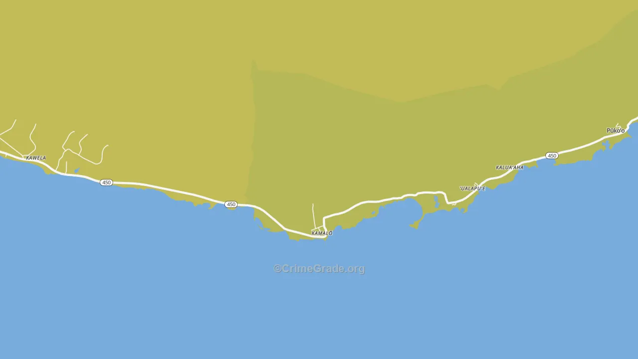Kamalo, HI Map of Arson Rates